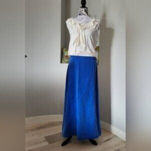 Vintage  Denim Jean Blue Maxi Skirt Sz 10